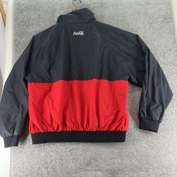 VTG Wearguard Coca Cola Long Sleeve Zip Up Jacket Red Black Mens XL Windbreaker - Picture 11 of 13